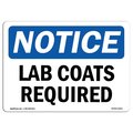 Signmission OSHA Notice Sign, Lab Coats Required, 18in X 12in Rigid Plastic, 18" W, 12" H, Landscape OS-NS-P-1218-L-13911